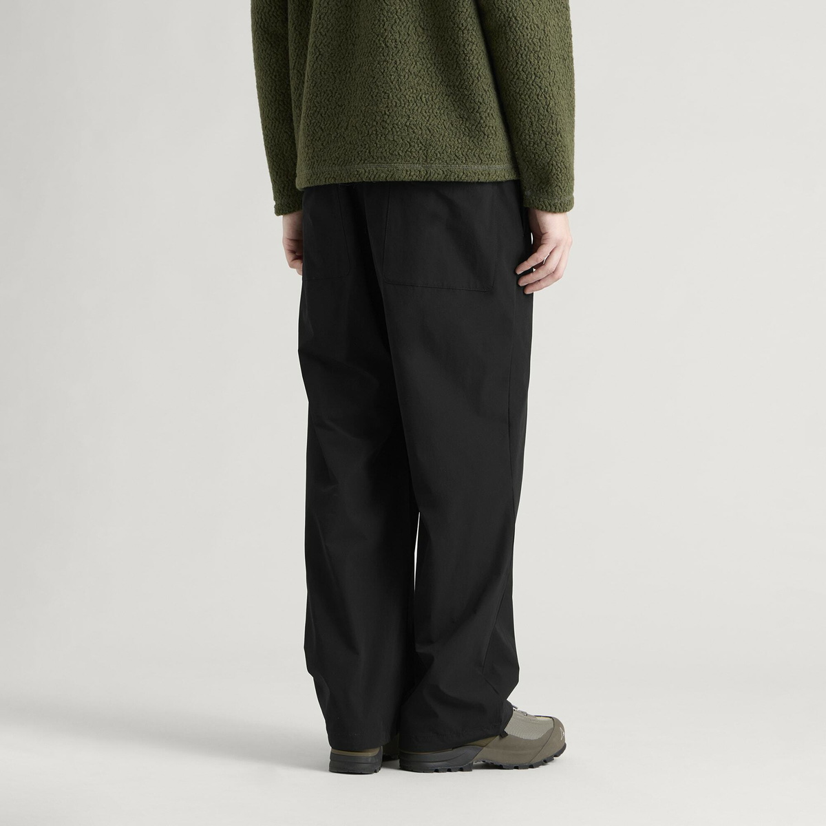 And Wander Men's Light Cloth Wide Trousers in Black