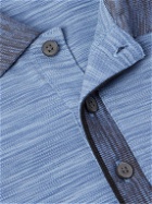 Club Monaco - Space-Dyed Stretch-Cotton Polo Shirt - Blue