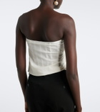 Magda Butrym Draped cotton and silk bustier top