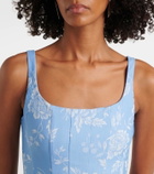 Staud Wells floral pleated corset dress