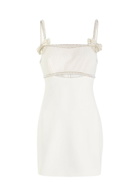 Self-portrait Pearl Embellished Crepe Mini Dress White