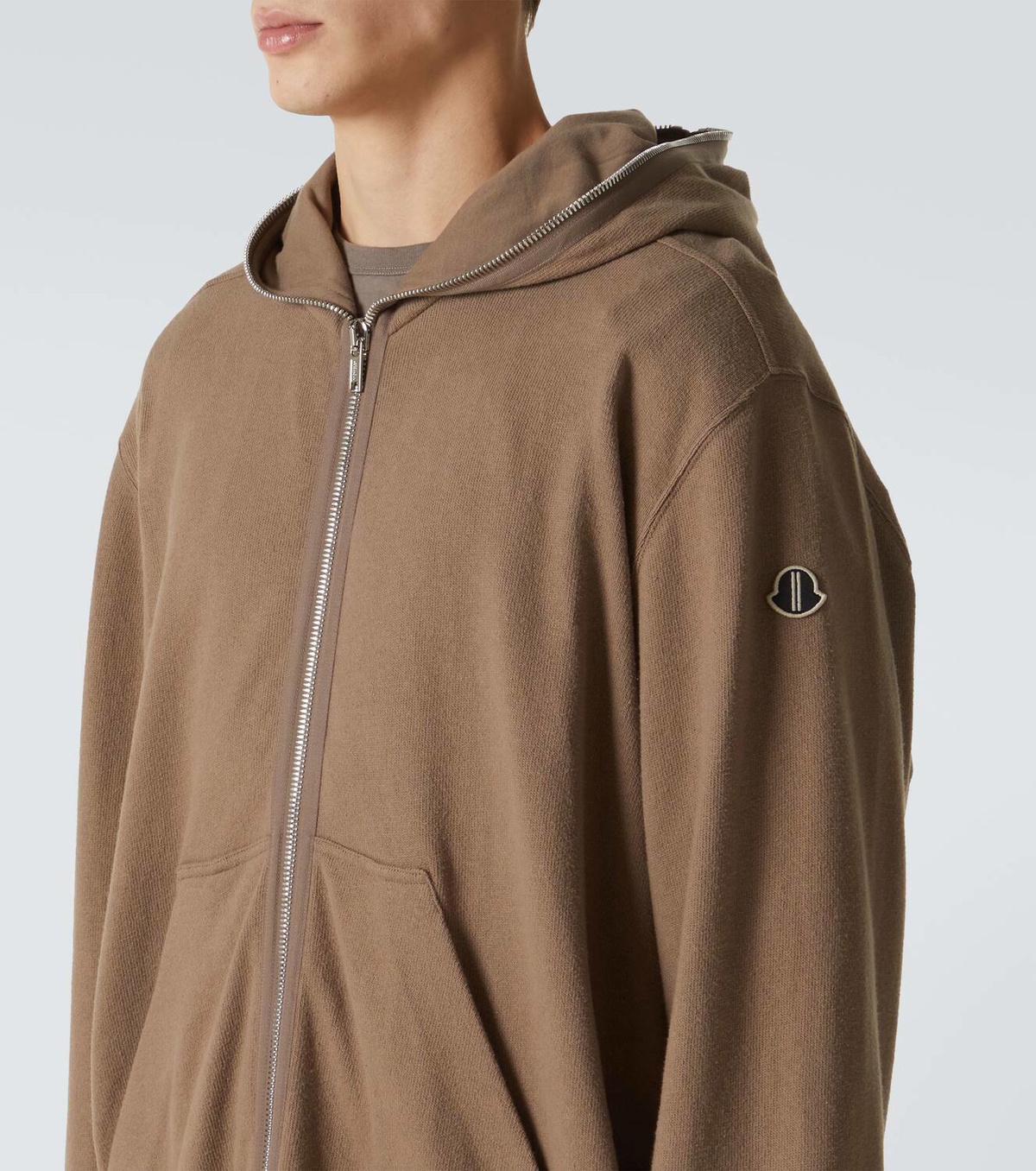 Rick Owens × MONCLER ZIPPED HOODIE L Moncler + Rick Owens Gray Jumbo Hoodie by Rick Owens on Sale