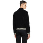 Saint Laurent Black Corduroy Teddy Bomber Jacket