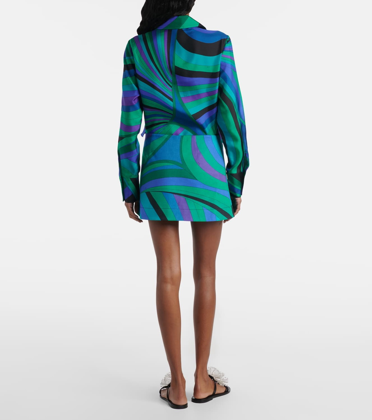 Pucci Iride cotton-blend wrap skirt