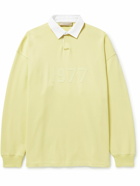 FEAR OF GOD ESSENTIALS - Oversized Logo-Flocked Cotton-Jersey Polo Shirt - Yellow