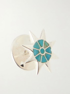 Peyote Bird - Starburst Silver Turquoise Pin