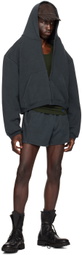 GREG ROSS Black Shoulder Pad Hoodie
