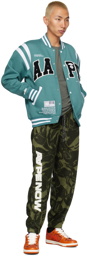 AAPE by A Bathing Ape Green Patch Bomber Jacket