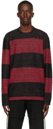 mastermind WORLD Black & Red Pile Stripe Sweater