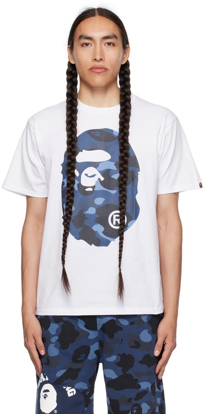 Photo: BAPE White 1st Camo Big Ape Head T-Shirt