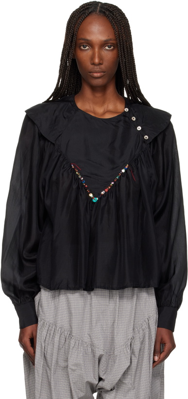Photo: SC103 Green & Navy Prince Blouse