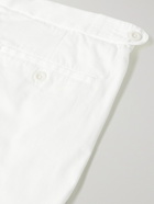 SID MASHBURN - Slim-Fit Garment-Dyed Stretch-Cotton Twill Shorts - White