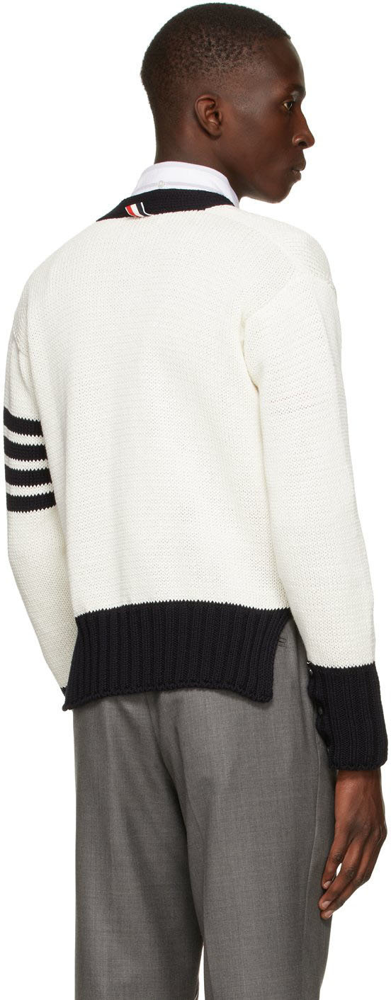 Thom browne white on sale cardigan