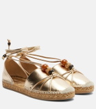 Jimmy Choo Lemi embellished leather espadrilles