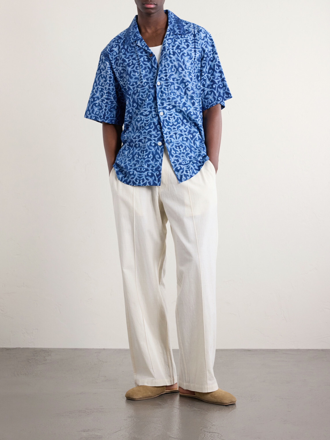 Kardo - Kedar Straight-Leg Cotton Trousers - Neutrals