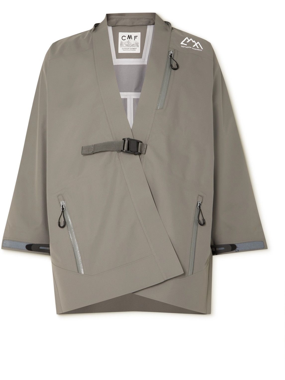 Photo: Comfy Outdoor Garment - Haori Webbing-Trimmed Shell Belted Parka - Gray