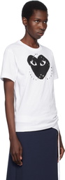 COMME des GARÇONS PLAY White Stud Print Black Heart T-shirt