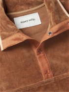Story Mfg. - Polite Crochet-Trimmed Organic Cotton-Velvet Sweatshirt - Brown