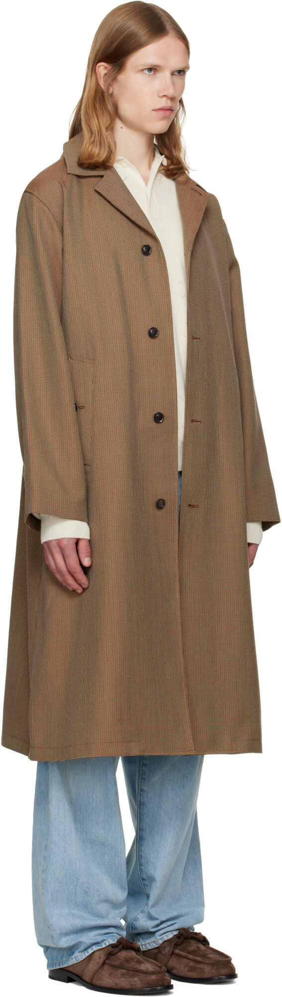 vowels Beige Spit Raglan Coat