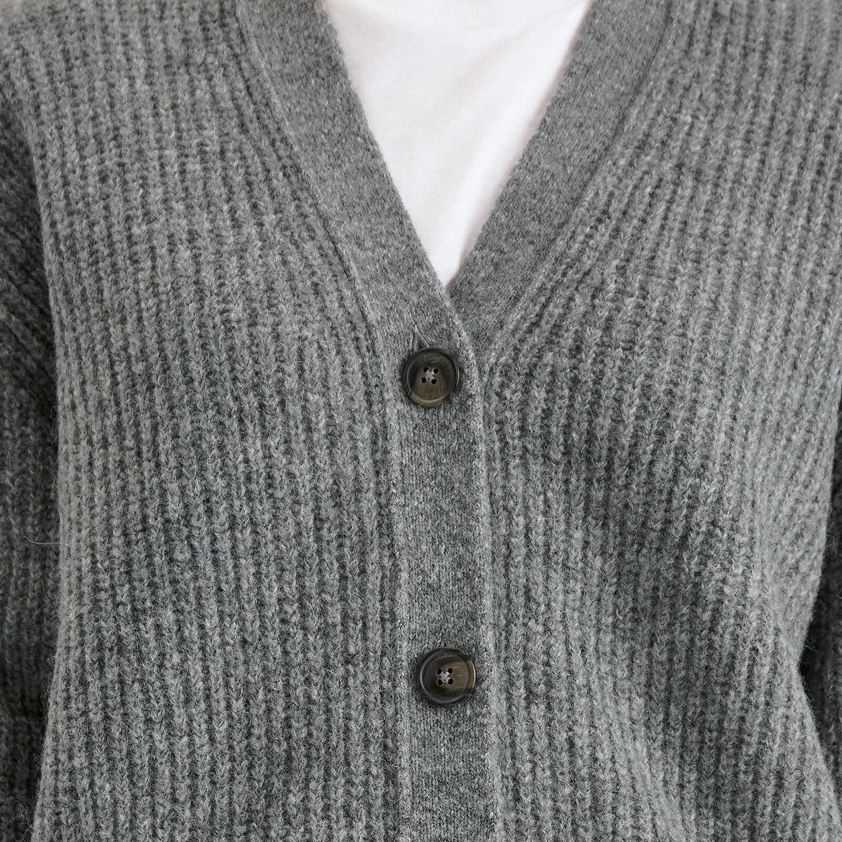 Closed Women's V Neck Cardigan in Grey Heather Melange
