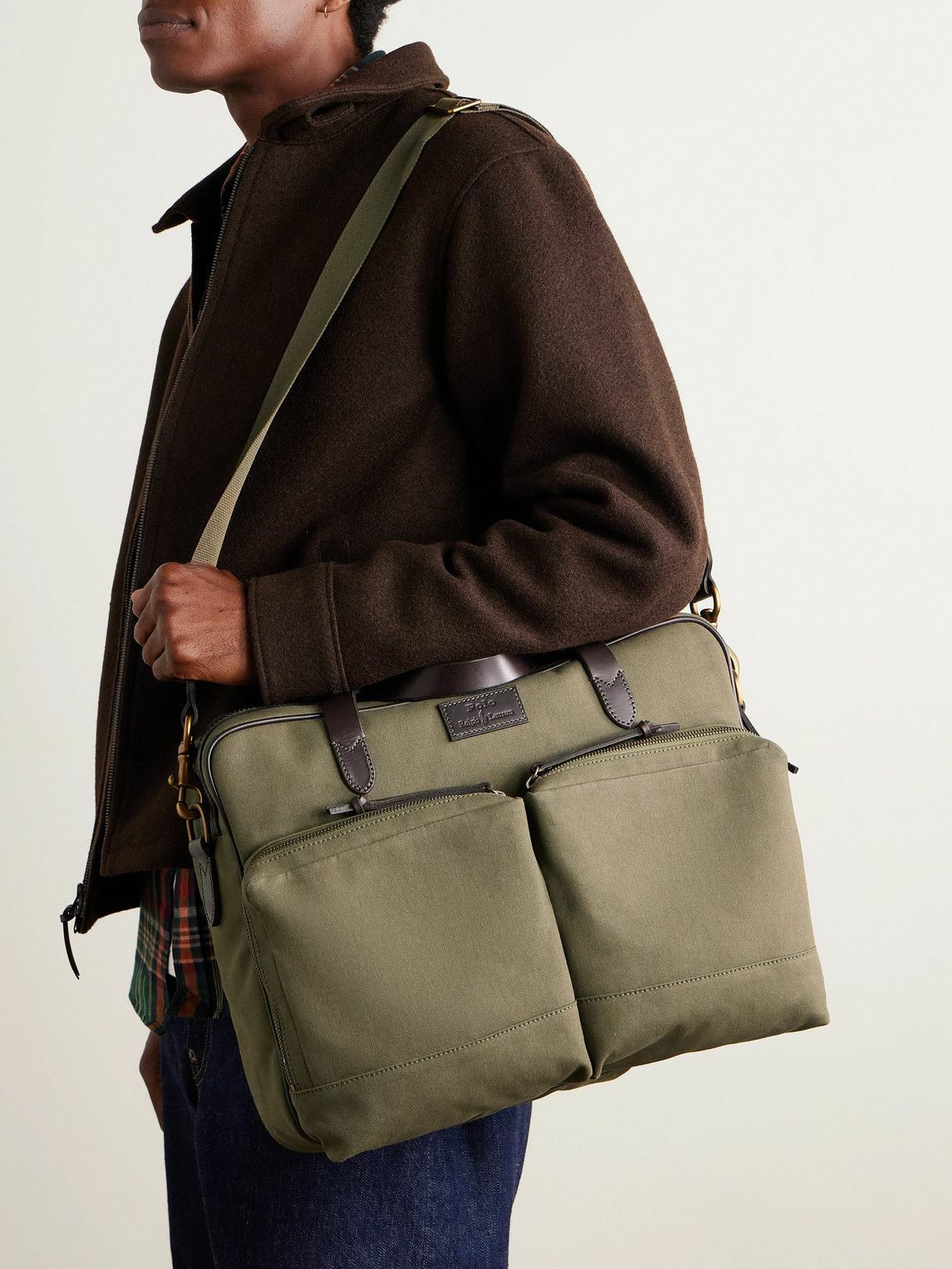 Polo Ralph Lauren - Leather-Trimmed Cotton-Canvas Messenger Bag