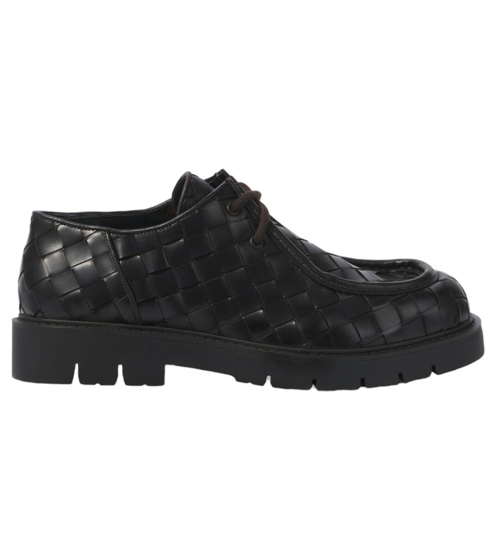 Photo: Bottega Veneta Haddock Intrecciato leather Derby shoes