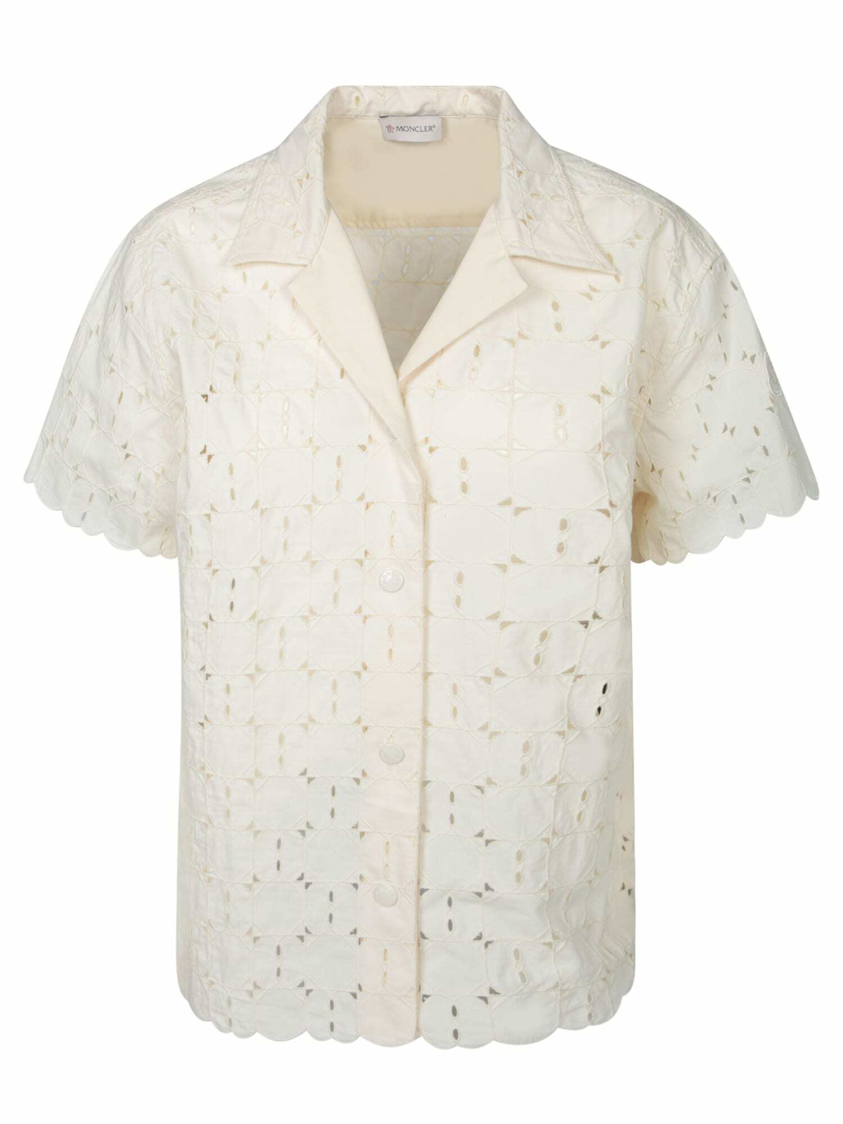 White Shirt with Sangallo Embroidery