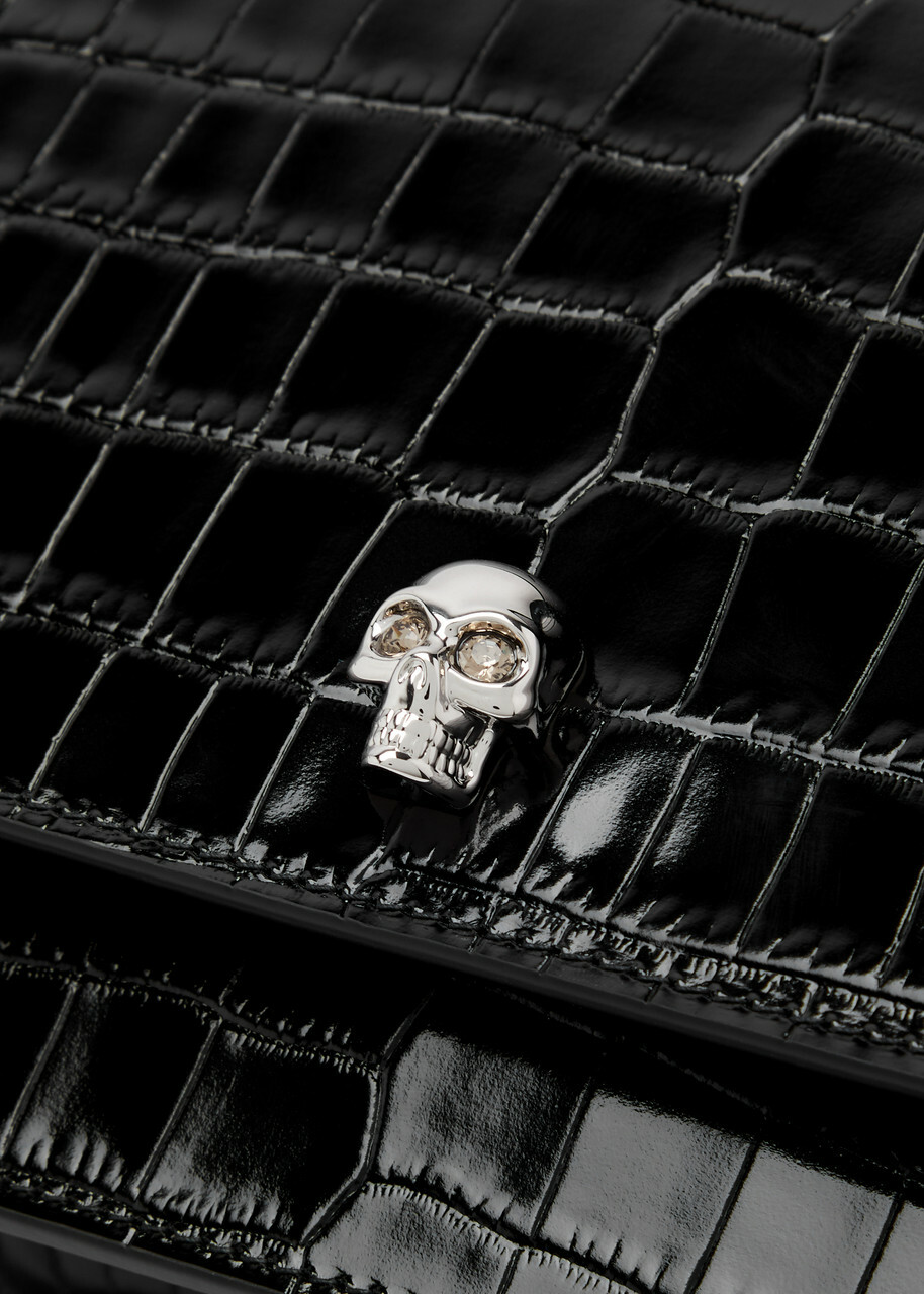 Alexander Mcqueen Skull Medium Crocodile-effect Leather top