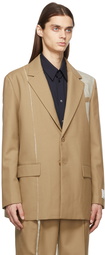 Feng Chen Wang Tan Paneled Wool Blazer