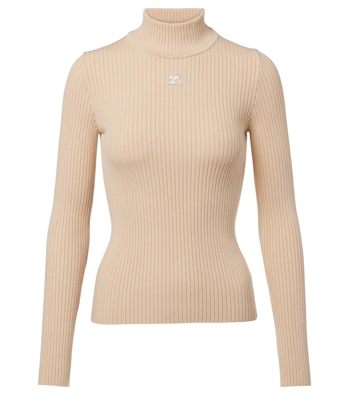 Photo: Courrèges Reedition ribbed-knit mockneck sweater
