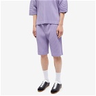 Homme Plissé Issey Miyake Men's Pleated Short in Lavender Purple