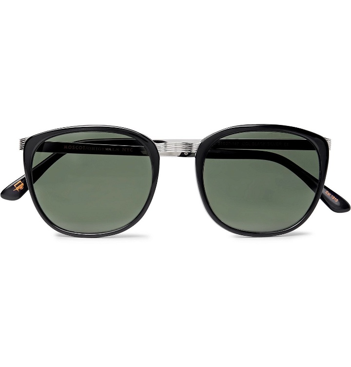 Photo: Moscot - Brude D-Frame Acetate and Silver-Tone Sunglasses - Black
