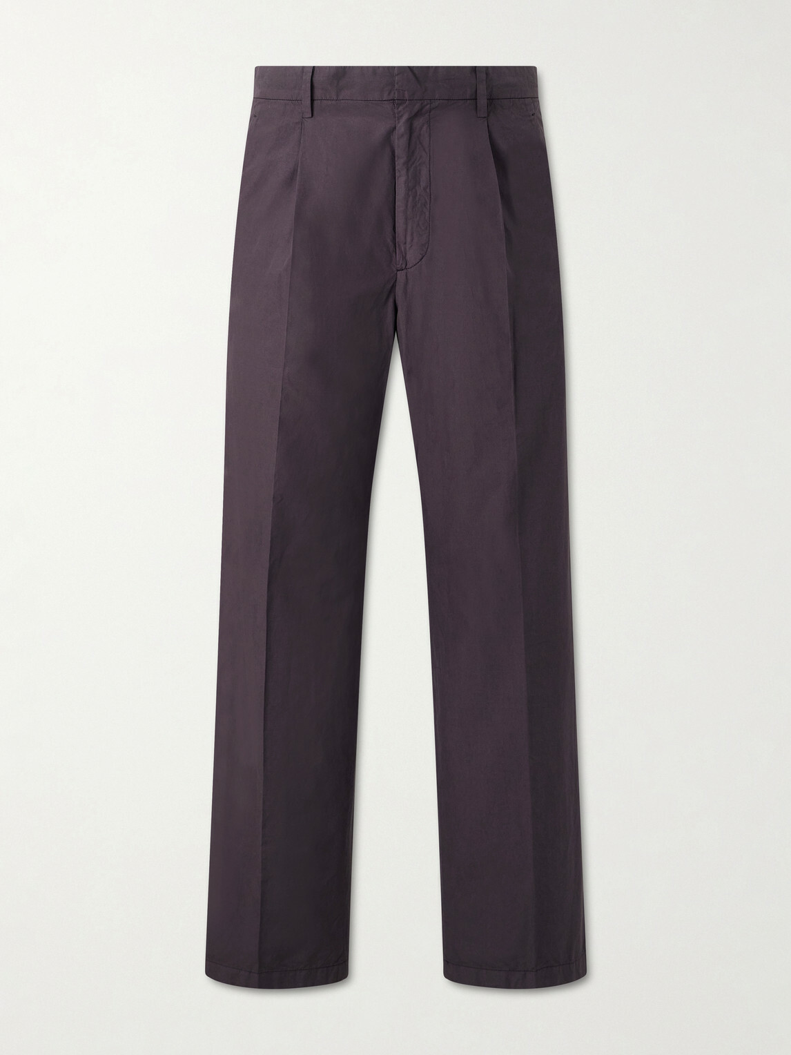 Auralee - Drawstring Cotton Straight-Leg Trousers - Brown