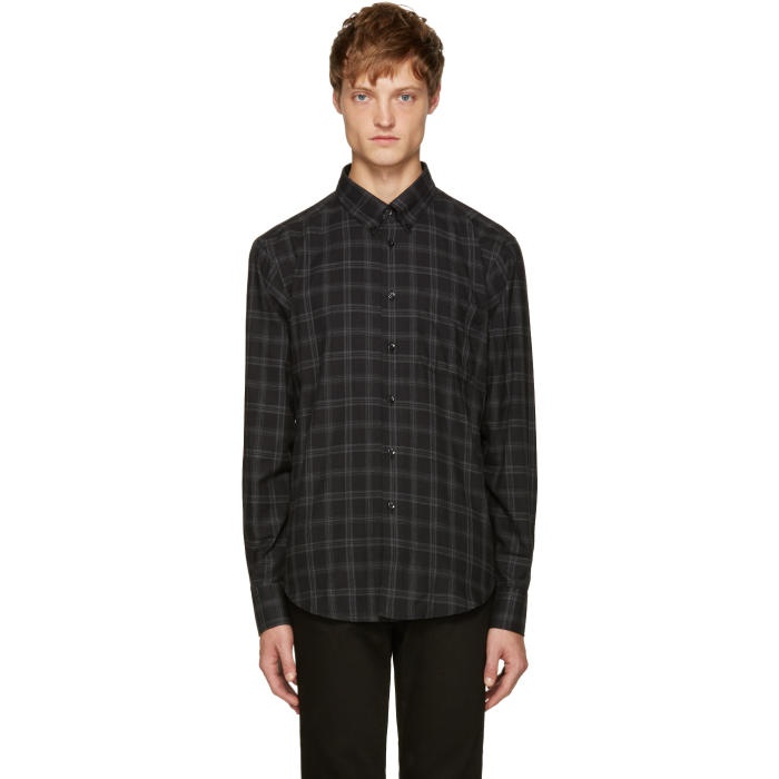Photo: Naked and Famous Denim Black Plaid Flannel Shirt