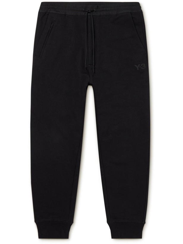 Photo: Y-3 - Shell-Trimmed Logo-Print Cotton-Jersey Track Pants - Black