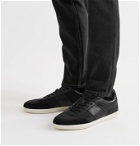 Tod's - Leather and Suede-Trimmed Nubuck Sneakers - Black