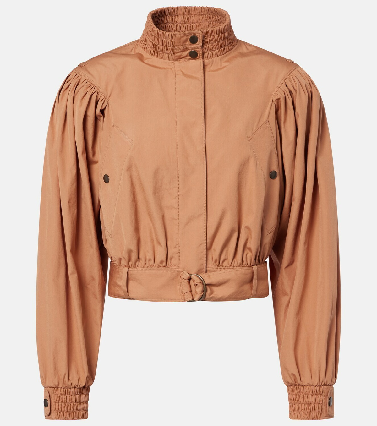 Chloé Gathered belted cotton poplin jacket