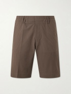 NN07 - Billie Straight-Leg Striped Seersucker Shorts - Brown