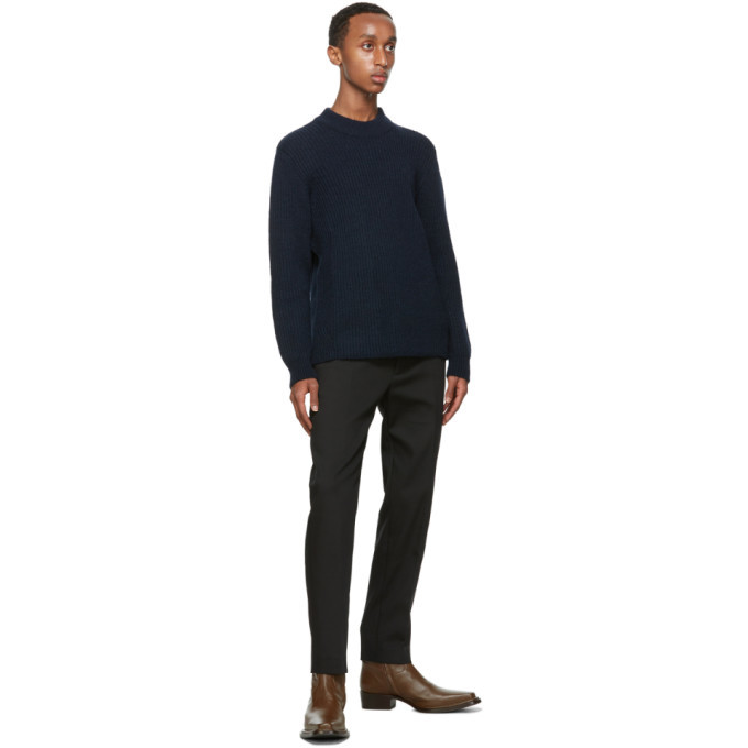 Sefr Knit leth セファ ニット Sefr Navy Leth Sweater Séfr
