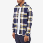 Portuguese Flannel Men's Equi Check Overshirt in Navy/White/Yellow