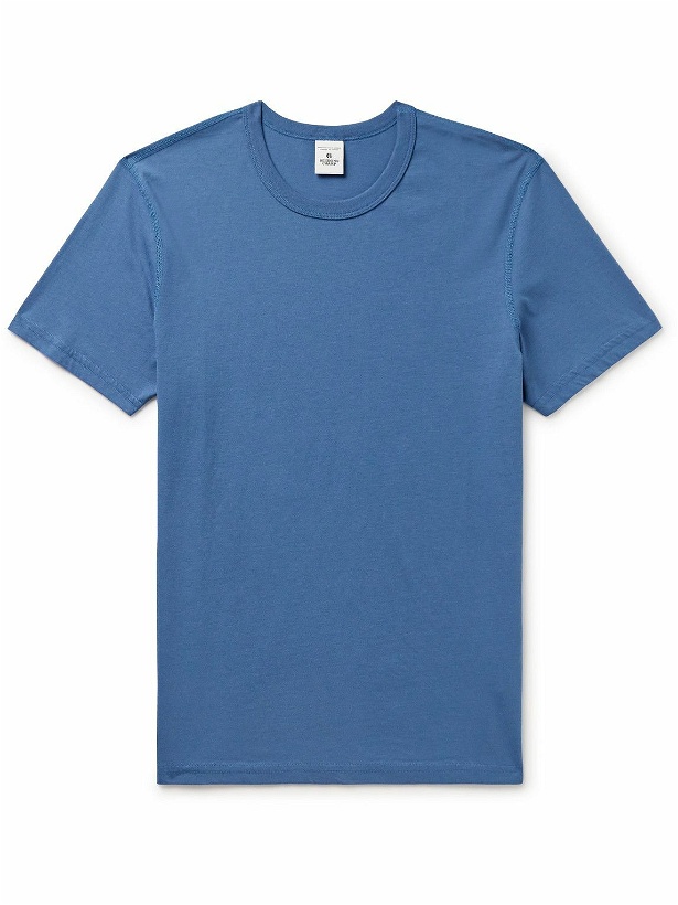 Photo: Reigning Champ - Logo-Appliquéd Cotton-Jersey T-Shirt - Blue