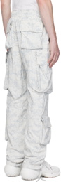 Givenchy White & Gray Printed Cargo Pants