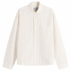 MKI Men's Seersucker Stripe Box Dress Shirt in Off White