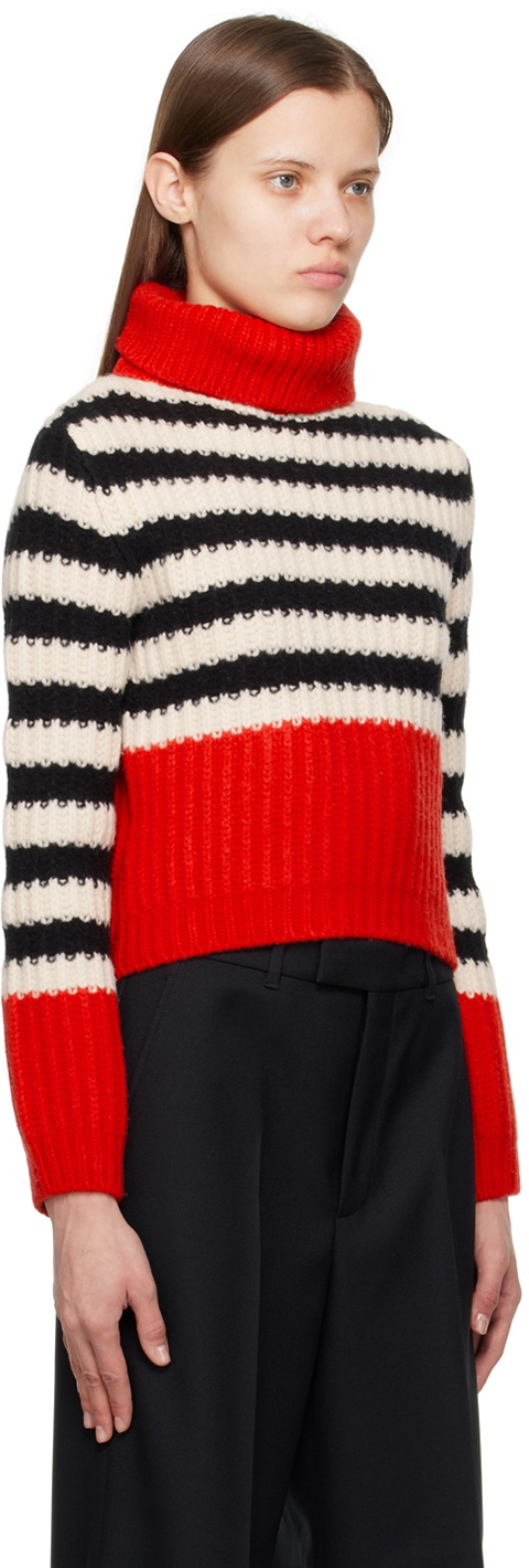 Gucci Red GG Stripe Turtleneck
