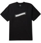 Neighborhood - Distortion Logo-Print Cotton-Jersey T-Shirt - Black