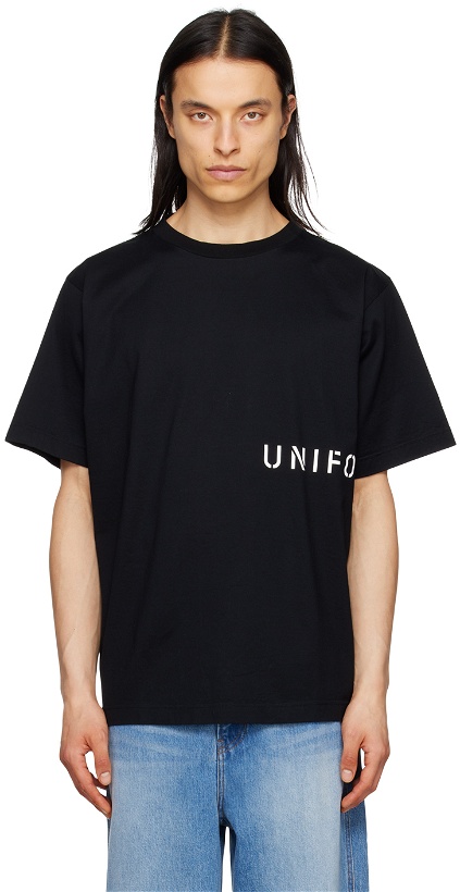 Photo: Uniform Experiment Black Printed T-Shirt