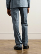 Boglioli - Straight-Leg Cotton-Blend Suit Trousers - Blue