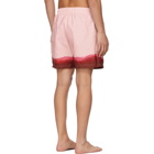 Alexander McQueen Pink and Burgundy Dip Dye Printed Swim Shorts