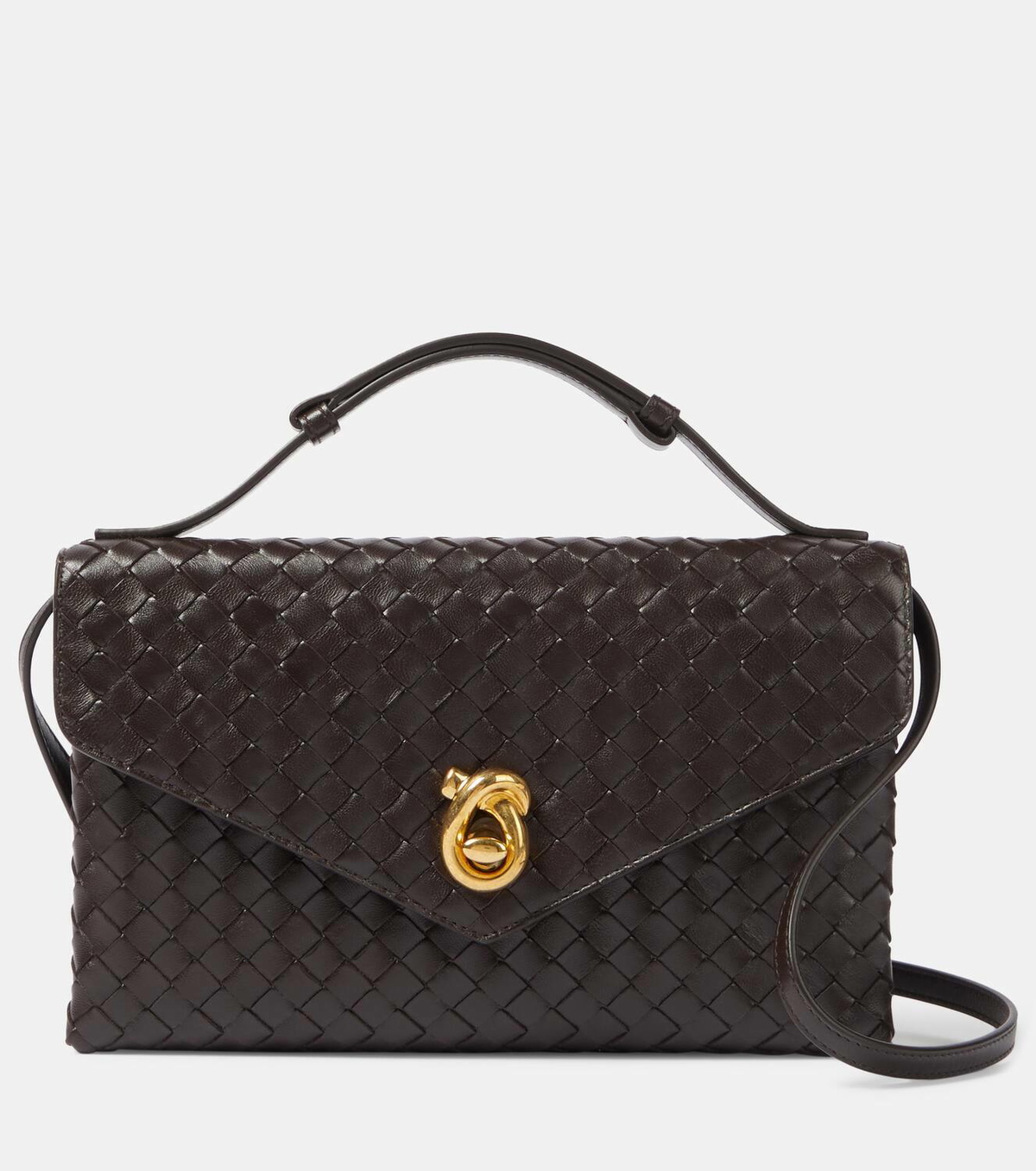 Bottega Veneta Knot Lock Intrecciato leather crossbody bag