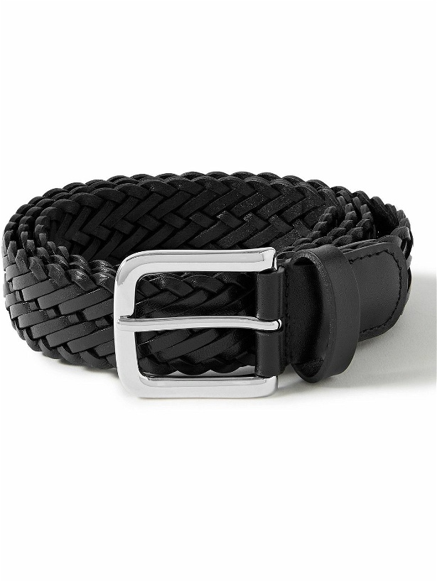 Photo: Anderson's - 3cm Woven Leather Belt - Black